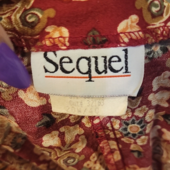 vintage Sequel Floral medallion Patterned blouson smocked waist dress 20w - Picture 2 of 7